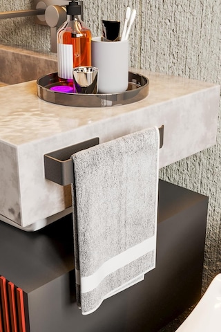 Zift Unique Paslanmaz Çelik Mat Siyah Havlu Askısı - Yapışkanlı Havluluk - Banyo & Lavabo Havlu Tutacağı - Stil Genel