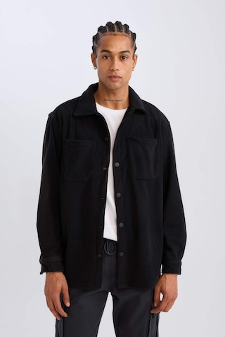 DeFacto Relax Fit Polar Uzun Kollu Siyah Gömlek A4782AX24WNBK81