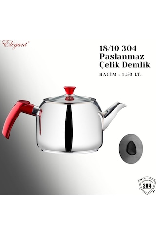 Mirage Aile Boy Bakalit Kulplu Çaydanlık Takımı - Kırmızı Kırmızı