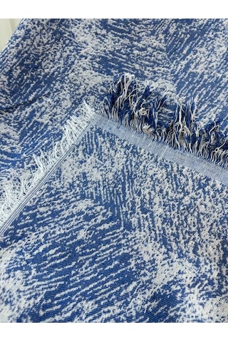 Özlü Home Pamuklu Koltuk Çekyat Örtüsü 170x220 Alaca Saks Mavisi Koltuk Şalı Saks Mavisi