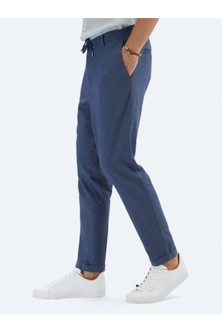 Lacivert Düz Dokuma Jogging Fit Casual Pamuk Karışımlı Pantolon Lacivert