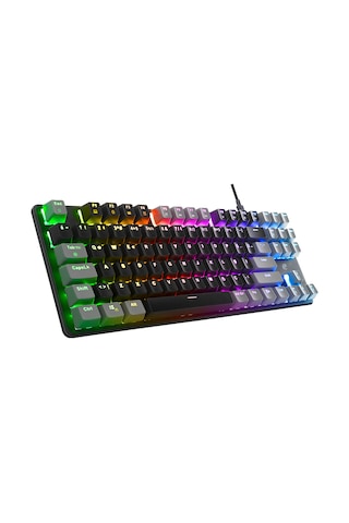 Acer Emachines Eak87 Rgb Mekanik Red Switch Tkl Oyuncu Klavyesi - Siyah Gri 87 Tuş Kompakt Gaming