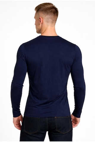 Axxel Erkek Lacivert Pamuklu Likralı Süprem Uzun Kollu T-shirt-d236