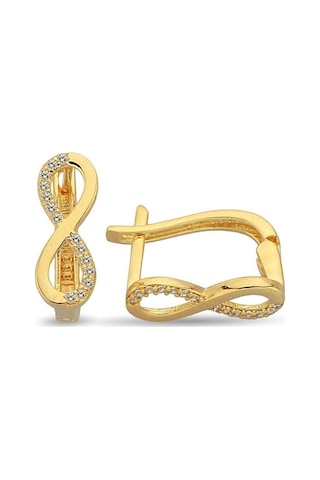 Çgk Çiğdem Gürel Kuyumculuk Çgk 22 Ayar Kadın Sonsuzluk Altın Küpe Sarı