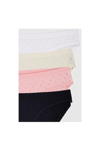 Nacar Store Kadın 4'lü Rahat Kullanım Bikini Külot Çok Renkli
