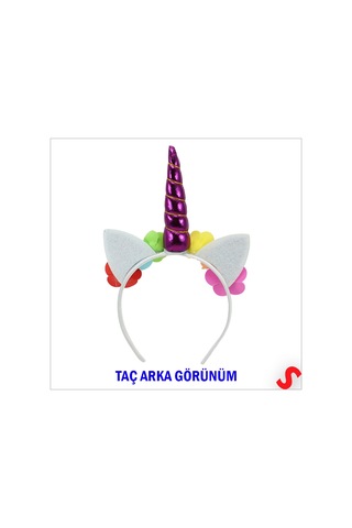 Unicorn Tek Boynuz Dolgulu Eva Taç, 1 Adet - Mor 0 - 99