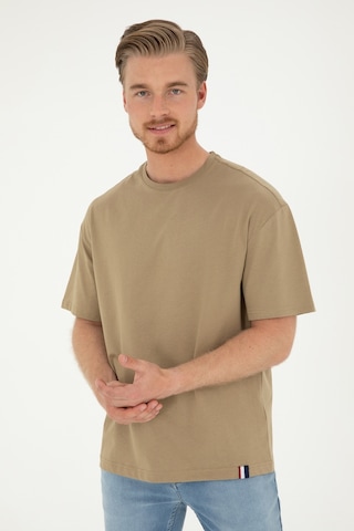 U.S. Polo Assn. Erkek Comfort Fit Bisiklet Yaka Haki Tişört 50294216-VR027