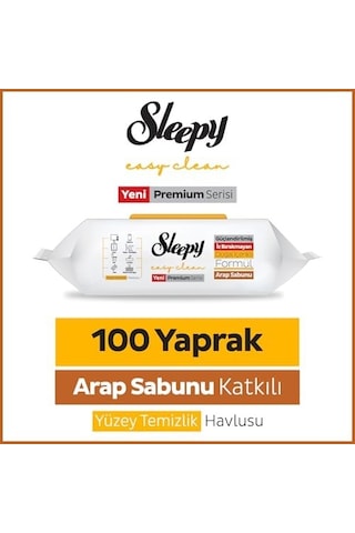 Easy Clean Premium Arap Sabunu Katkılı Yüzey Temizlik Havlusu Mendili 100 Yaprak Diğer