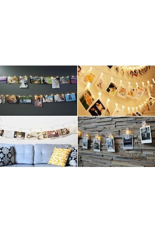 10'lu Led Işıklı Fotoğraf Mandalları Diğer