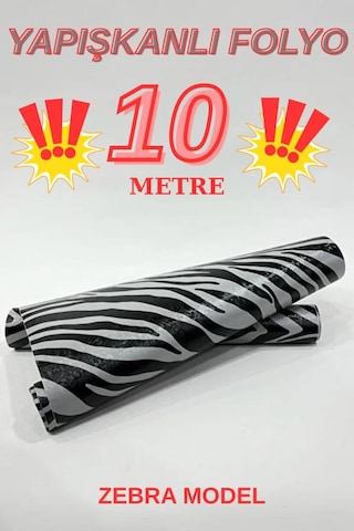 45cm X 10 Metre 1 Rulo Folyo Yapışkanlı Zebra Model Görünümlü Mutfak Duvar Kaplama Folyosu Kağıdı