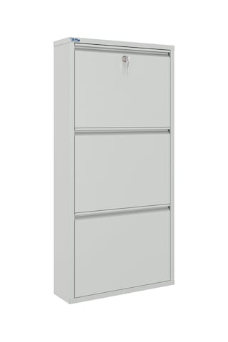 Ceha Kilitli 3'lü Metal Ayakkabılık - Gri K.AYK-3/P7035/KL
