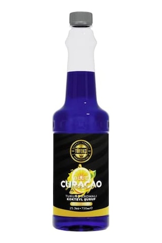 Blue Curacao Aromalı Şurup 750 Ml Kokteyl Kahve Pasta Ve Tatlı Için Doğal Aroma Gerçek Pancar Şekeri
