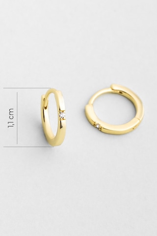 Luna Işıltısı 18 Ayar Sarı Altın Kaplama Gümüş Halka Küpe Sarı