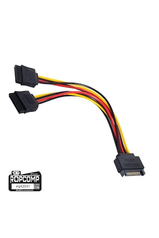 Ropcomp 15-pin Sata 2x Dişi - Erkek Y Çoklayıcı Kablo