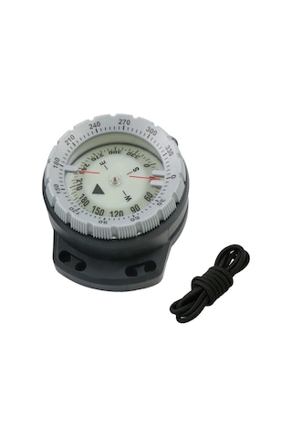 Neevoyu 50 Metre Su Altı Dalış Pusulası - Işıklı, Su Geçirmez, Esnek Kayışlı Outdoor Navigasyon Aleti Gri