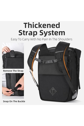 Yuntech01 Dayanıklı Bisiklet Çantası - Geniş Kapasiteli, Su Geçirmez Sırt Çantası, Çift Kullanımlı Siyah