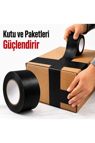 Sanplaza Siyah Tamir ve İzolasyon Bandı 48mm 10mt Suya Dayanıklı Duct Tape Sırdırmazlık Bandı