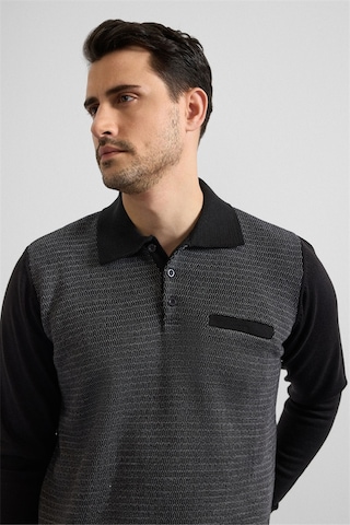 Süvari Siyah Regular Düz Fermuarlı Polo Yaka Sweatshirt Sw2013700011-s09 Siyah
