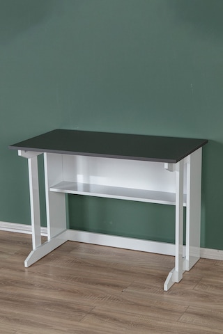 Enda Home Pillar Kütüphaneli Geniş Çalışma Masası 100x56 Cm Antrasit