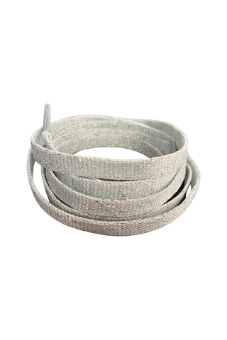 120 Cm Simli Yassı Ayakkabı Bağcığı, Gri Simli, 1 Çift