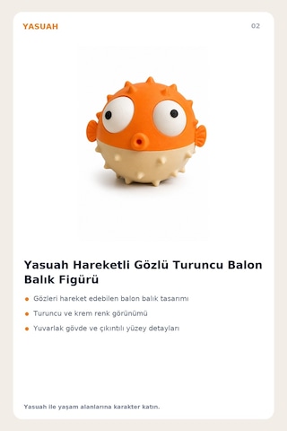 Yasuah Hareketli Gözlü Turuncu Balon Balık Figürü