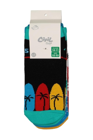Civil Boys Surfing 3'lü 2-12 Yaş Erkek Patik Çorap - Standart