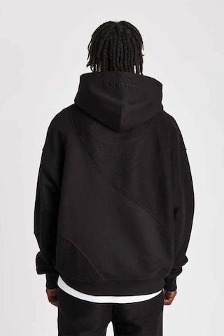 Daily Paper Yumuşak Dokulu Organik Pamuklu Split Cut And Sew Kapşonlu Sweatshirt Siyah