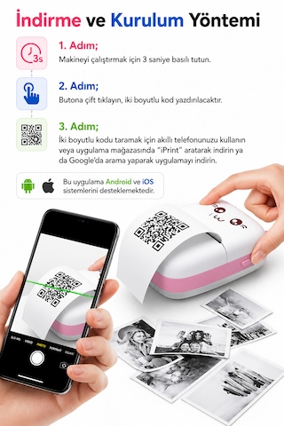 Bluetooth Mini Yazıcı Termal Fotoğraf Yazıcısı