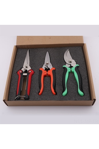 Mufunye 3'lü Çelik Bahçe Budama Makas Seti - Hafif Ve Kolay Kullanim, Bahçe Bakimi Aracı