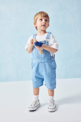 Defacto Ayıcılıklı Ayıcıklı Jean Tulum Erkek Bebek H2840A526SM Mavi