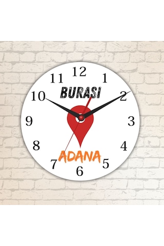 Memelekete Özel Duvar Cam Saati Beyaz