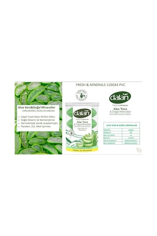 Dalan Fresh Minerals Duş Sabunu 16 Adet Aloe Vera 440 Gr x 4 Pake