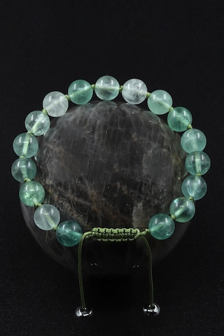 Alibaba Doğaltaş Florit Doğal Taş Makrome Örme Bileklik Çok Renkli