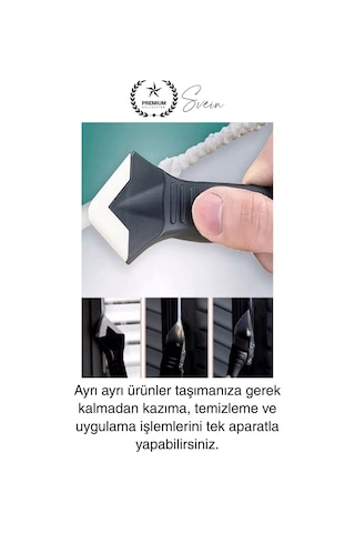 3'ü 1 Arada Fayans Derz Dolgu Silikon Kazıyıcı Sıyırıcı Uygulayıcı Aparat Mutfak Banyo Kapı Pencere