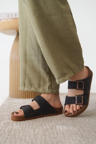 Daxtors Arizona Günlük Ortopedik Unisex Tokalı Terlik Siyah