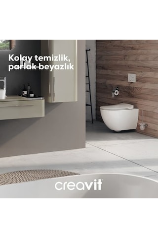 Yavaş Kapanan Asma Klozet İle Modern Banyo Çözümü Açık Bej