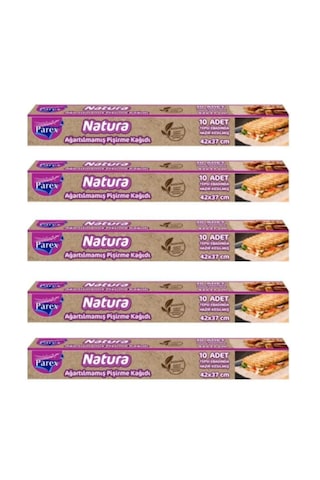 Parex Natura Ağartılmamış Hazır Kesilmiş Pişirme Kağıdı 5 x 10'lu