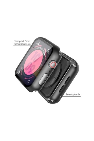 Microsonic iOS Uyumlu Watch 6 44Mm Kılıf Matte Slim Siyah