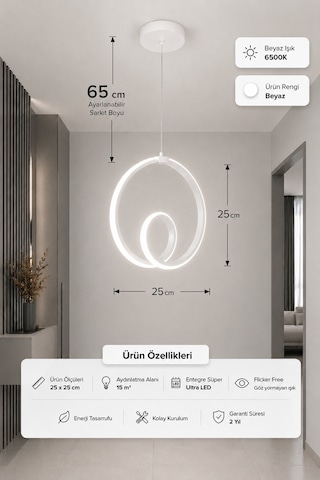 Ovira Led Sarkıt Avize Beyaz Işık