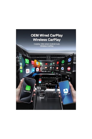 P80, 2'si 1 Arada Kablosuz Carplay Ve Android Auto Adaptörü - Kablolu Bağlantıyı Kablosuza Çevirci Diğer