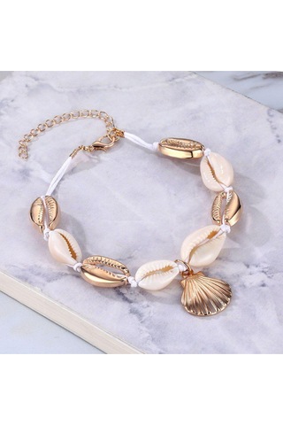 Brezza Lusso Jewelry Vintage Style Doğal Deniz Kabuğu Bayan Ayak Halhal Çok Renkli