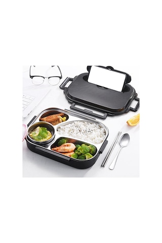 Xurunkeji Paslanmaz Çelik Öğle Yemeği Kutusu Çocuklar İçin Gıda Saklama Yalıtımlı Öğle Yemeği Kutusu Kahvaltılık Bento Kutusu Çorba Bardaklı Sarı Sarı Ve Mavi