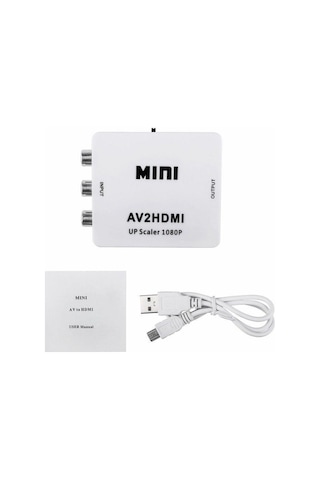 Rca To Hdmi Av Çevirici Dönüştürücü Converter 1080P Tv Tüplü Televizyon