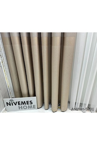 Nivemeshome Aslıhan Vizon Ft632116 V-5201 1/3 Sık Pile Fon Perde Apm Vizon
