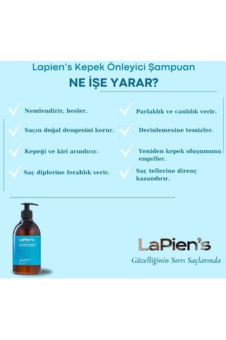 Lapien's Anti-Dandruf Kepek Önleyici Arındırıcı Şampuan 500 ML