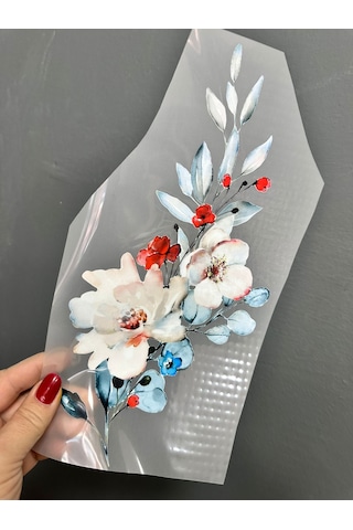 Ütü İle Yapışan Orkide Transfer Baskı Arma 29x14 Cm