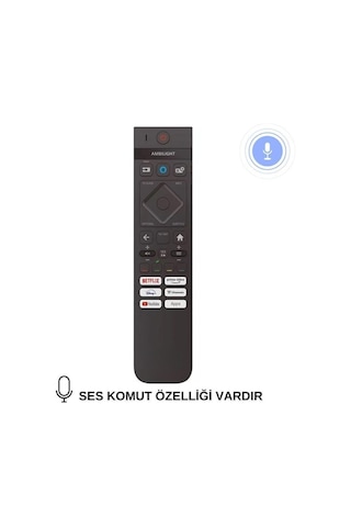Phılıps 75pus8909/12 Uyumlu Ses Komutlu 4k Ambilight Led Tv Kumanda