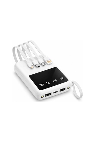 ENERX Enr-p10dc 10000 Mah 2.1A Dahili Kablolu Powerbank Beyaz