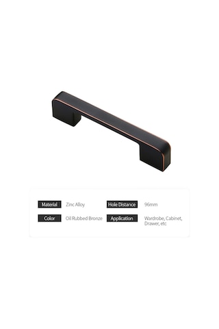 Kangvka Modern Minimalist Çelik Kapaklı Dolap Kolu, 96mm Delik Mesafesi, Siyah Kobalt Bakır Rengi, Çelik Malzeme