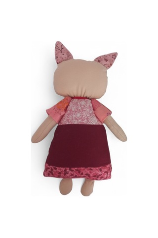 Kedi Hanım Patchwork Benekli Kulak Bez Bebek Patchwork